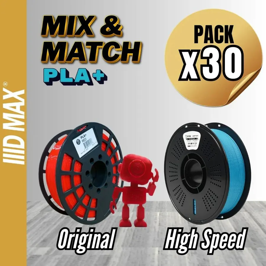 Bulk PLA filament: PLA+ mix and match pack of 30 spools
