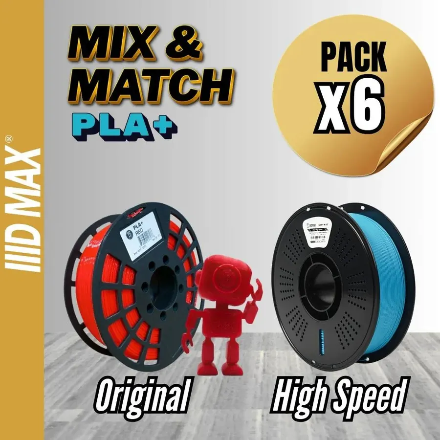Cheap 3D printer filament: PLA+ mix and match pack of 6 spools
